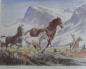"The Wanderers" Hand Painted Lithograph by Alfred Crocker (A.C.) Leighton