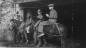 Maple Leaf mine, Rod McCleod, Alf Brinkman, Bert Zarka on horseback, at the mine entrance
