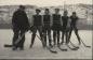 Boys hockey team East Coulee; l-r: Don Campbell,Bill Woods,George James, Babe Myers and Julius Bodar