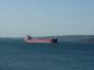 A bulk carrier on the Strait of Canso