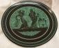 Green on Black Plate showing a woman holding a Kithara, from Greece
