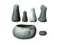 Four Pestles and Mortars tools for grinding made out of rocks