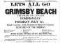 Advertisement from Grimsby Independent for Grimsby Beach.