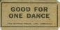 Back of dance ticket used at the Grimsby Beach Casino