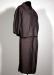 Two piece women's suit of chocolate brown on black coloured silk