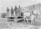 "Dick the horse" and four Sydenham Glass Company employees out in the stockyard