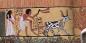 Photo from a tomb painting in ancient Egypt showing a walking plow.