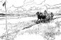 The First Furrow by C.W Jeffreys illustrates how the first furrow was plowed when settling the land.
