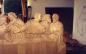 A work in progress, a large carving of "The Last Supper" by Karl Stang