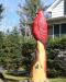 Cardinal carved by Chainsaw carver Mark Chasse