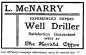 Well drilling advertisement place in the Hamiota newspaper.