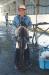 Tom Porter on Elliston wharf with the big fish he caught