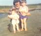 Eli, Tommy and Shenine Goodland at Sandy Cove Beach, Elliston