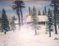 Painting of California Lake Lodge by Florence Hughes