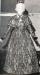 Winnifred Van Slyck modelling a paisley taffeta dress made in Red River circa 1850.