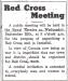 An invitation to the community to attend a meeting of the Red Cross.