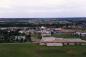 A view of Redwater, taken from atop the Discovery Derrick, looking east, school in foreground