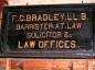 Shingle from the law offices of F. Gordon Bradley.