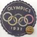 Winnipegs team member Stanley Wagner's felt crest and participant pin from the 1932 Olympics.