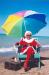 Santa Claus (Rose Miller) on Beach, Christmas Card