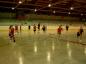Teams from the Almonte Ladies Ball Hockey League face off at the Almonte Arena.