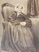 Watercolour monotype of Frances Stewart