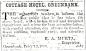 Advertisement for Cottage Hotel