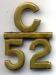 52nd Battalion C over 52 Collar badge