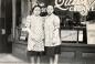 Fumiko (left) and Kimiko Saito in front of their dressmaking shop at 818 Smythe Street