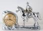 All metal chrome-plated cowboy on horse, windup alarm clock, Snider Clock Corporation.