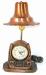 Breslin Industries electric lamp with windup clock.