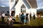 Community attending the official opening of the restored Benvoulin Heritage Church
