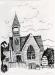 Ink drawing of Benvoulin Heritage Church by Mary Bull