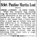 Newspaper Article regarding shipwreck of the schooner, Pauline Martin
