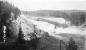 Paugan Dam site showing log chute , 1928