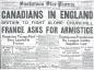 Saskatoon Star Phoenix headlines Canadian army arrival in England June 11, 1940.