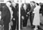 King George VI and Queen Elizabeth greeting Saskatoon city elders and dignitaries. 