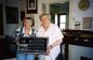 Doris Bargholz and Norva Landry hold walking tour plaque