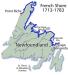 The French Shore's original boundaries, established by the 1713 Treaty of Utrecht.