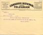 Canadian National (Railways) Telegram from Harold Campbell